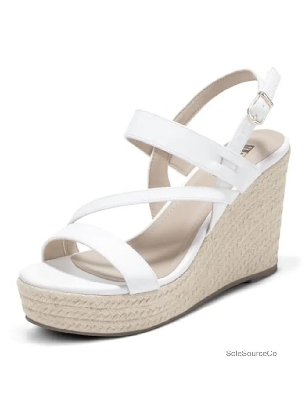 Espadrille Wedge Sandals Strappy Platform Heels 4 Inch Ankle Strap